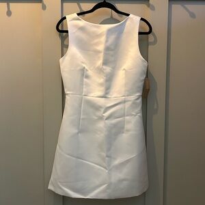 White Sleeveless Mini Dress, Engagement, courthouse wedding, rehearsal, grad